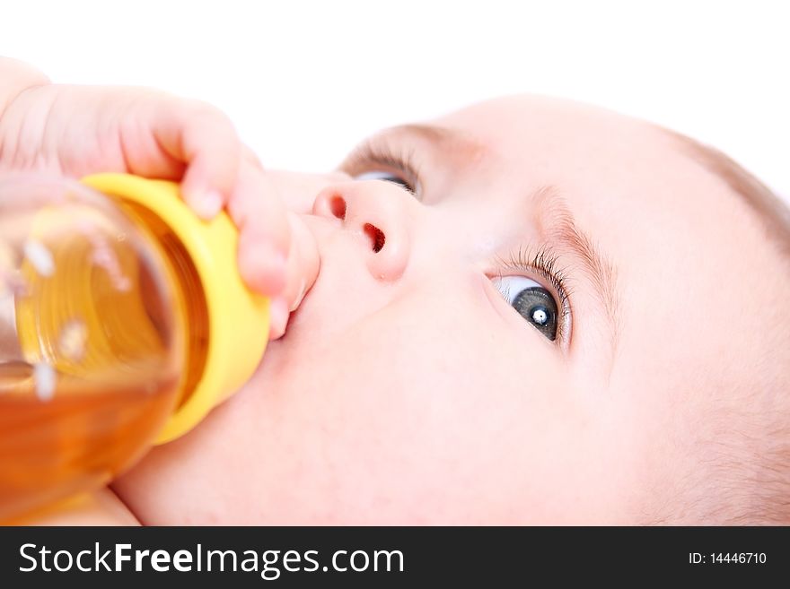 Baby drinking from a bottle