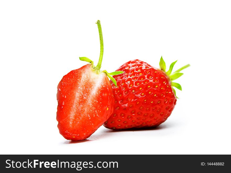 Isolated strawberry on a white background