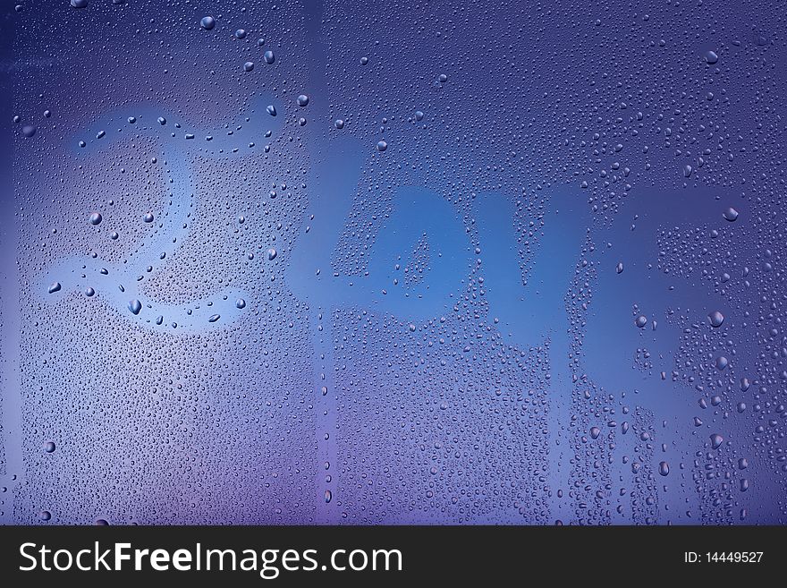 Love message on a window background