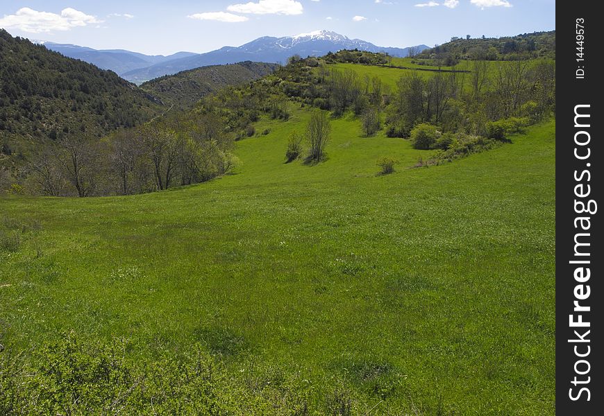 View of Cerdanya at the Pyrenees, Catalonia, Spain