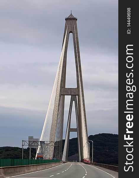 The cable-stayed bridge in Fuzhou city of China