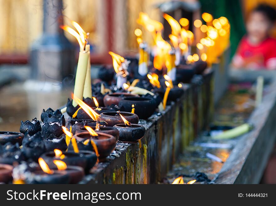 buddhist ceremony - burning candles