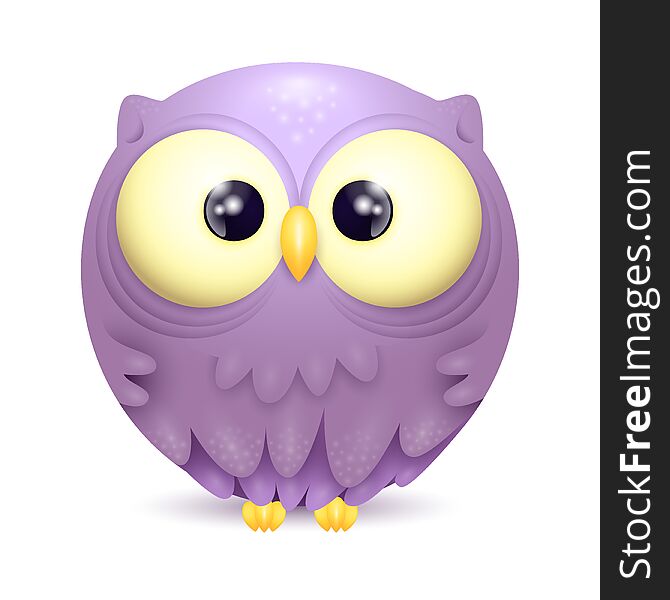 Cute little owl character vector illustration