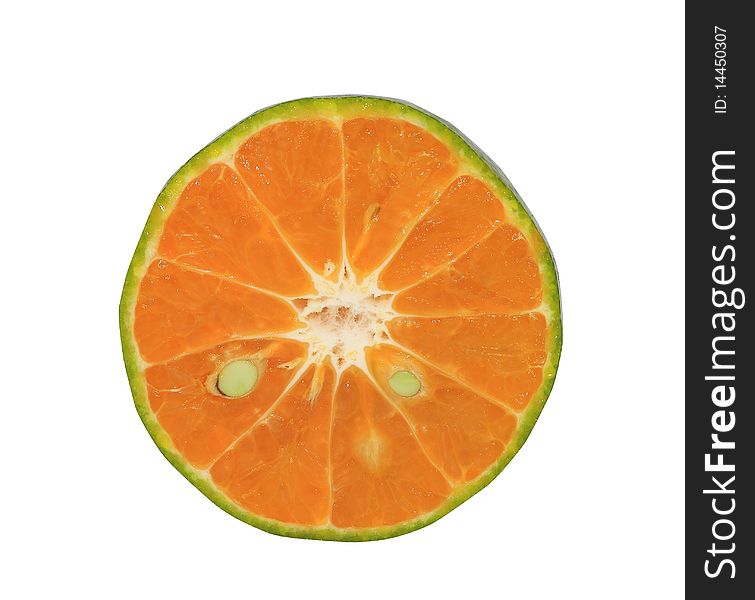 Orange on the white background