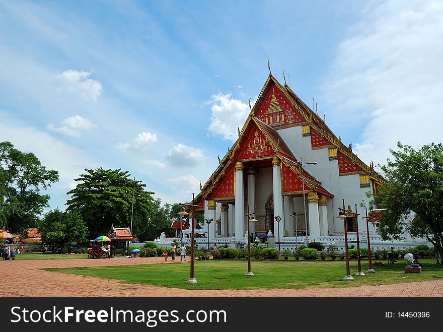 Nice temple and amazing sky taken from ayutthaya thailand