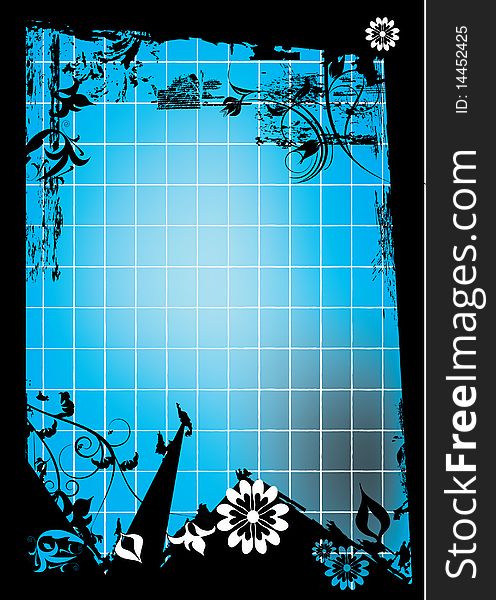 Blue and black abstract decoration. Blue and black abstract decoration