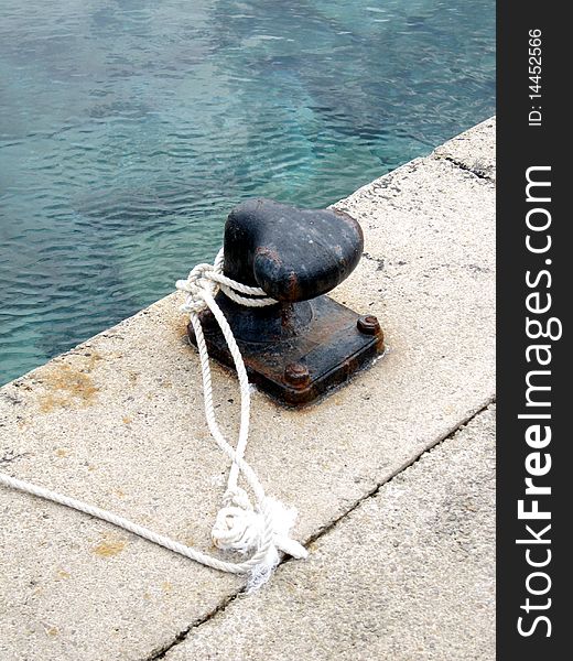 Mooring Rope on a Mediterranean port