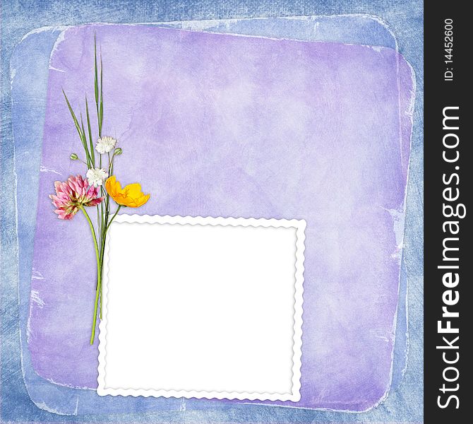 Card for the holiday  with flowers on the abstract background