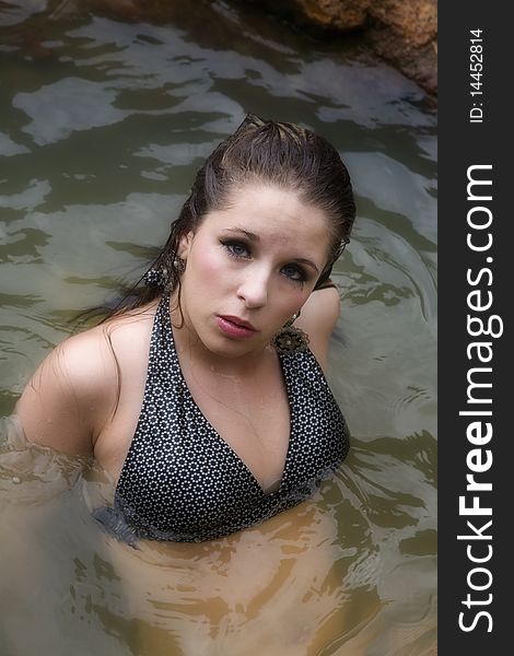 Woman In Bikini In Some Water