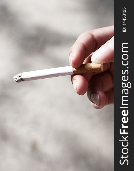 Stop smoking (cigarette in hand)