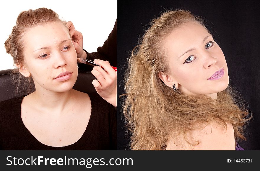 Portrait of a young playful girl on a party. Portrait of a young playful girl on a party