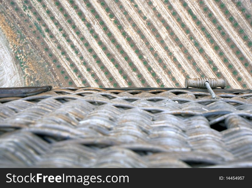 Aerial Landscape And Air Balloon Basket