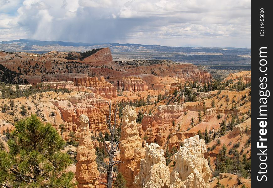 Storm in the distance taken from the Rim trail at Bryce canyon