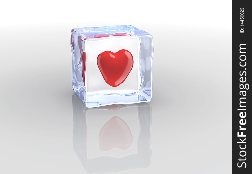 Ice cube and heart