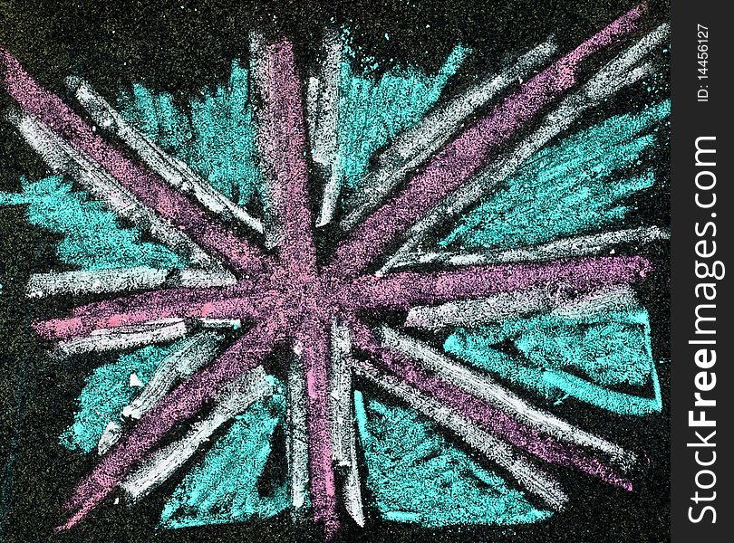 British Flag on old blackboard