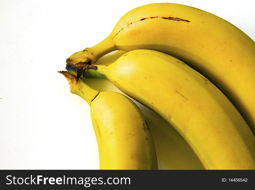 Ripe banana on a white background. Ripe banana on a white background