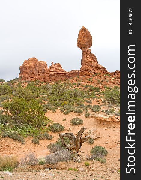 Desert and Balanced Rock in Arches NP, Utah. Desert and Balanced Rock in Arches NP, Utah