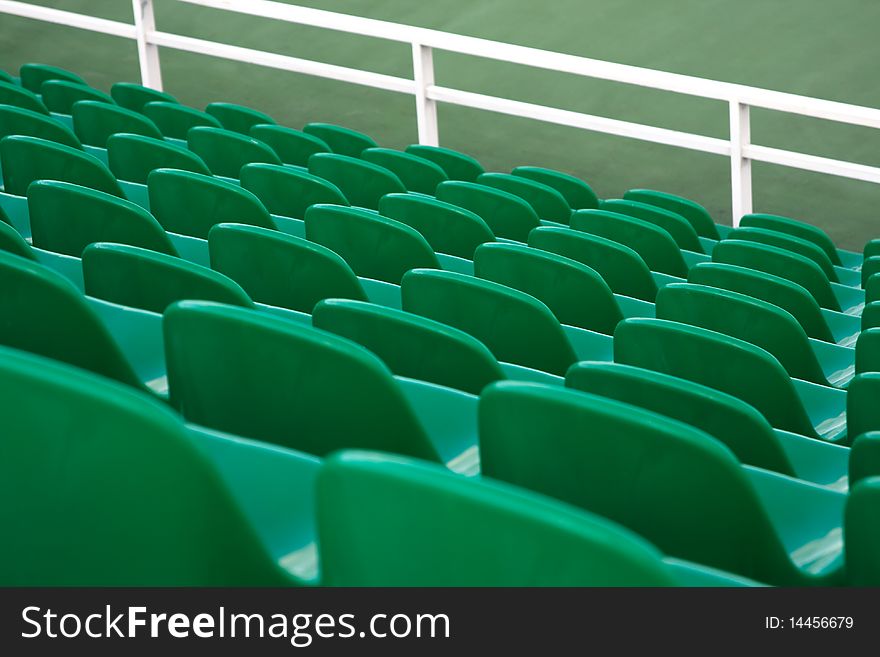 View of empty seats at tennis arena. View of empty seats at tennis arena