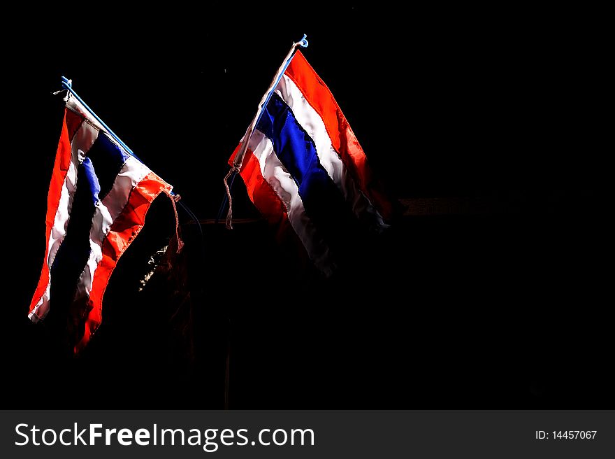 Thailand flag on dark blackgrond