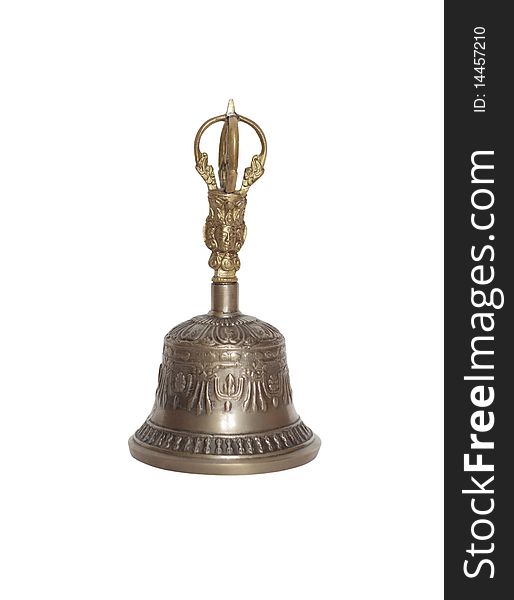 Tibetan bell isolated on white