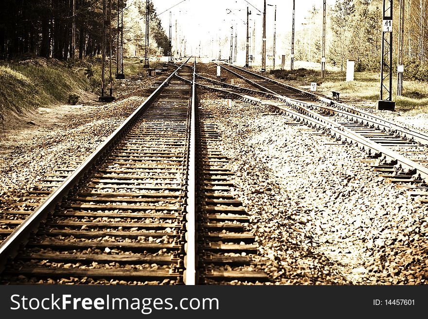 View of the railway track on a sunny day