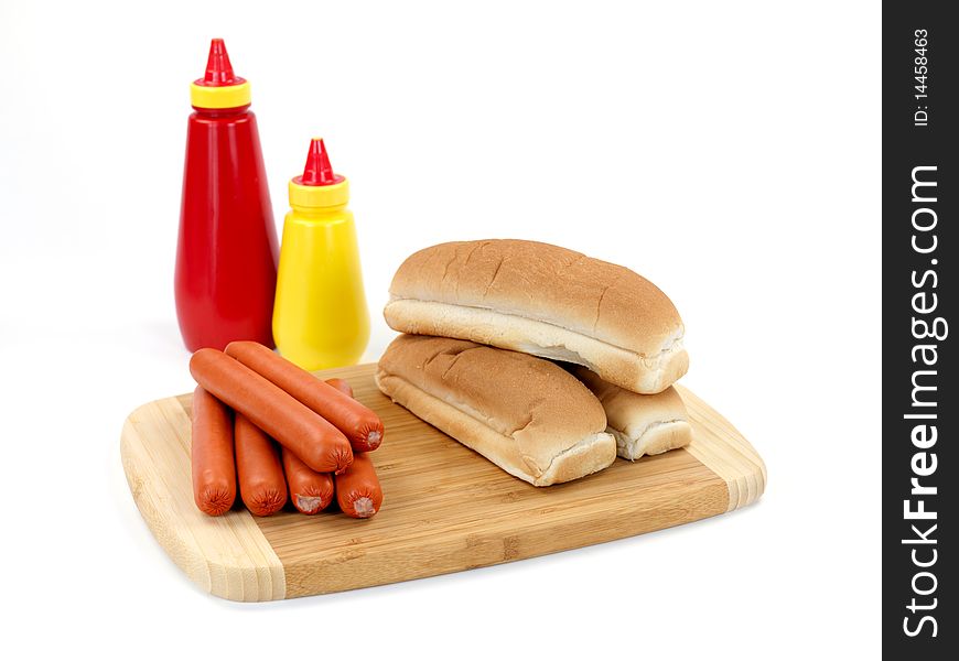 Frankfurt sausages isolated against a white background