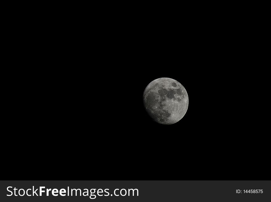 A high resolution image of partial moon photographed from New York City on May 25 29, 2010. Note that the dark space allows room for lots of applications