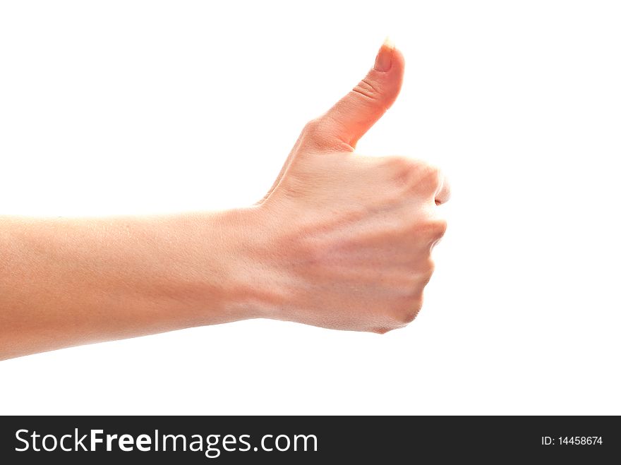 All correct. Woman's hand isolated on white background