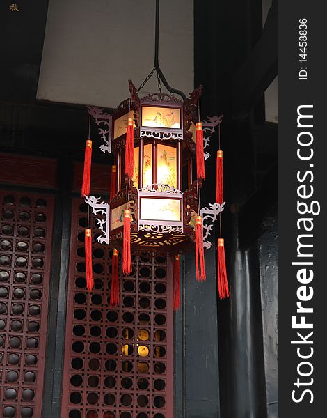 Red lanterns in temples in china