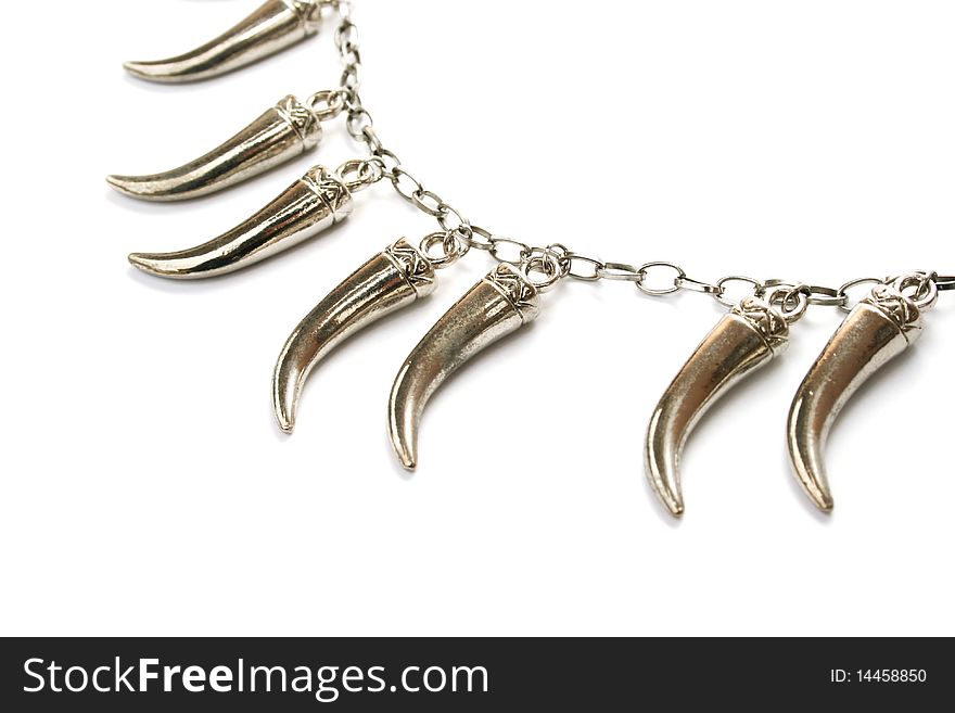 Necklace isolated on white background.