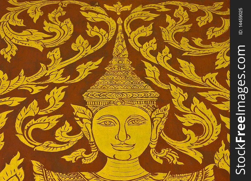 Thai painting in wat pra singha chiangmai thailand