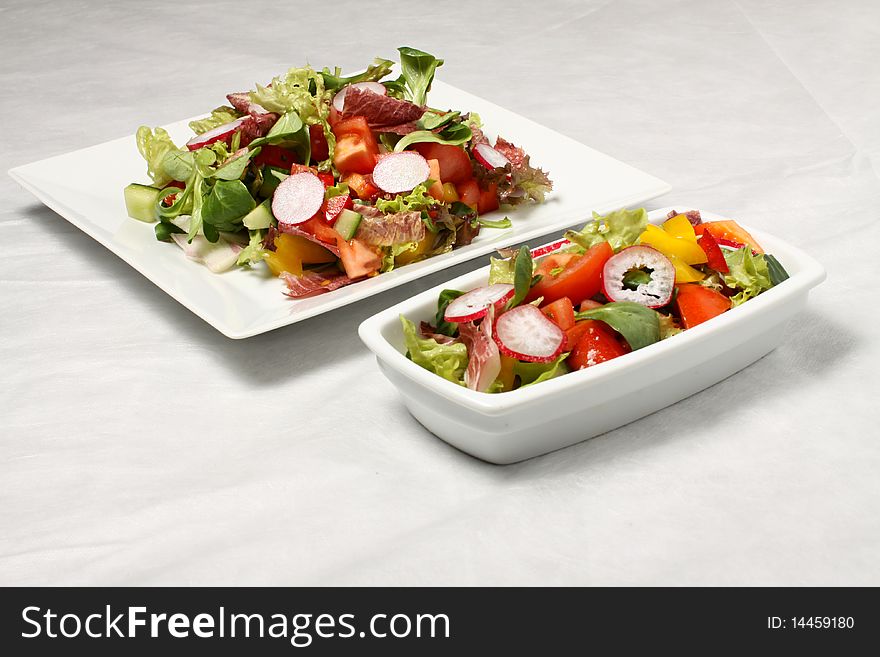 Big and small radish vegetable salad. Big and small radish vegetable salad