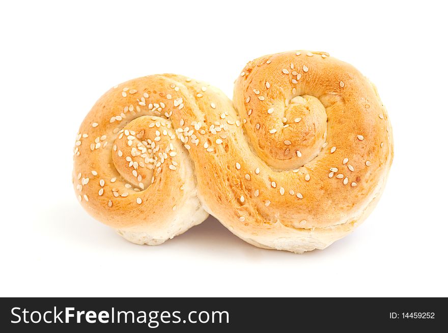 Rolls with a sesame on a white background. Rolls with a sesame on a white background
