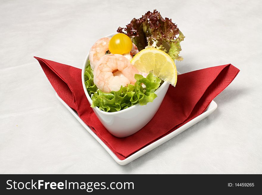 Small salad with clams and lemon. Small salad with clams and lemon