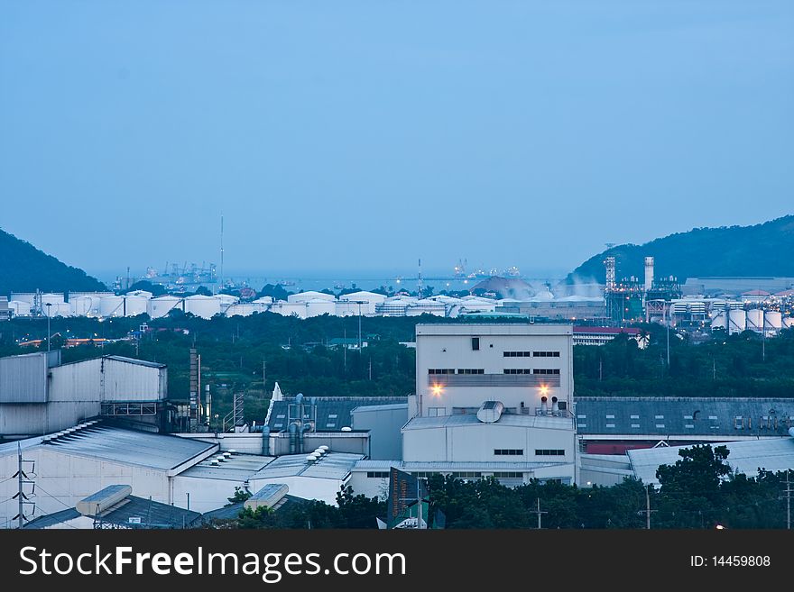 Factory land in morning image