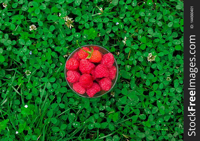 Fresh Raspberries background. Strawberry. Food background.Copy space. Top view, healthy food for breakfast.