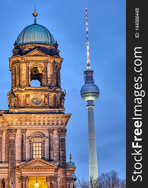 The Berlin Cathedral and the famous Television Tower