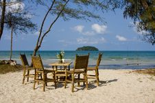 Table And Chairs On The Beach Stock Images Table And Chairs On The Beach Stock Images