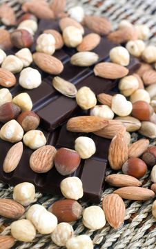 Chocolate And Nuts Stock Photography Chocolate And Nuts Stock Photography
