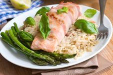 Salmon With Rice And Asparagus Stock Photos Salmon With Rice And Asparagus Stock Photos