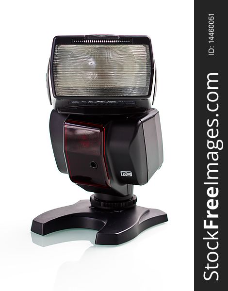 External digital flash closeup isolated. External digital flash closeup isolated