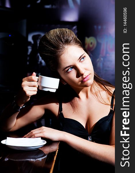 Girl drinking coffee