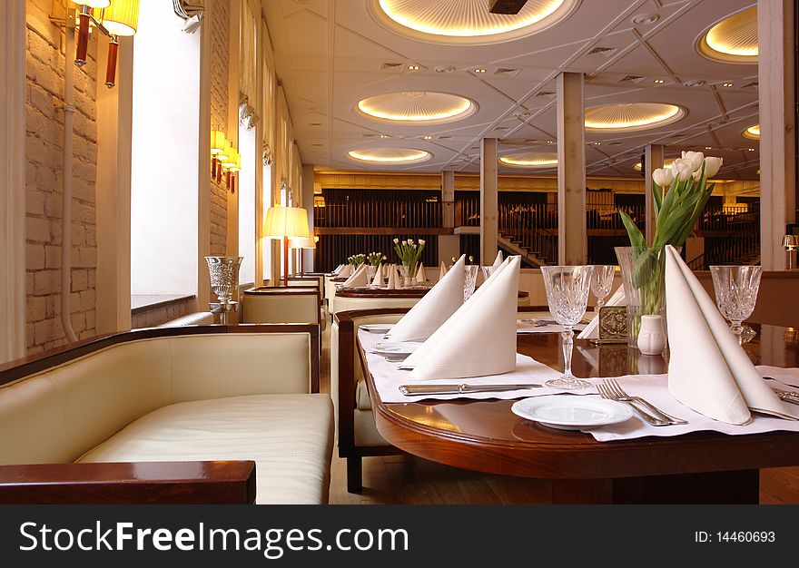 A part of interior of luxury restaurant