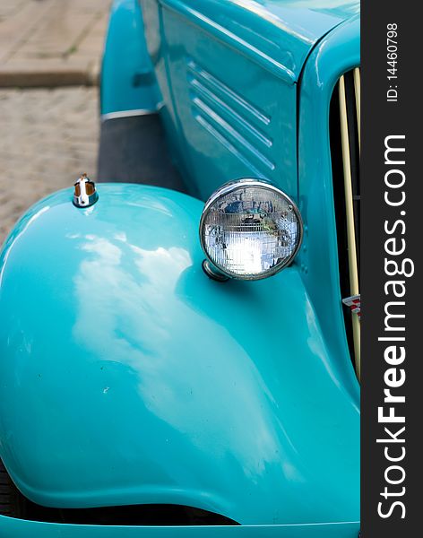 Blue retro car part - headlight