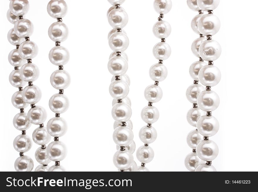 Pearl beads isolated on white