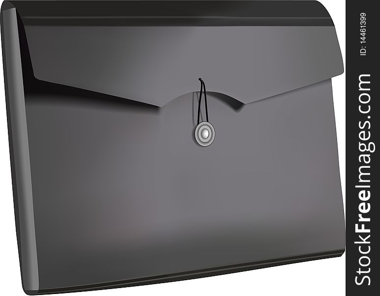 Vector image of black plastic document folder.