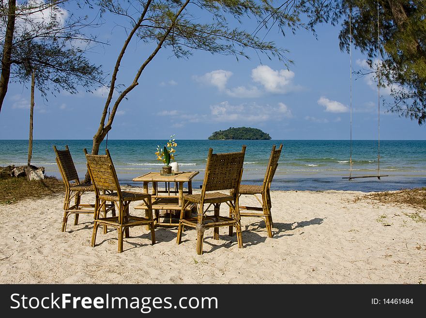 Table And Chairs On The Beach