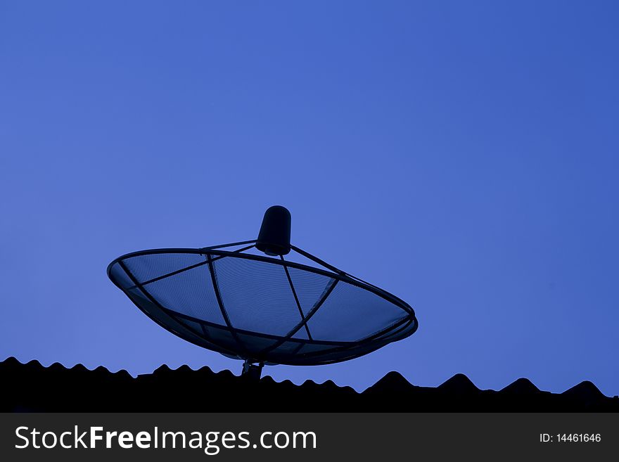 A satellite receiver on the roof