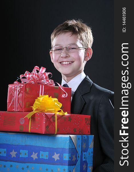 Boy with gifts