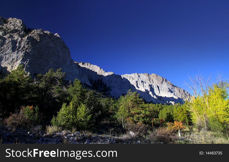 Scenic landscape of Rocky mountains in Colorado